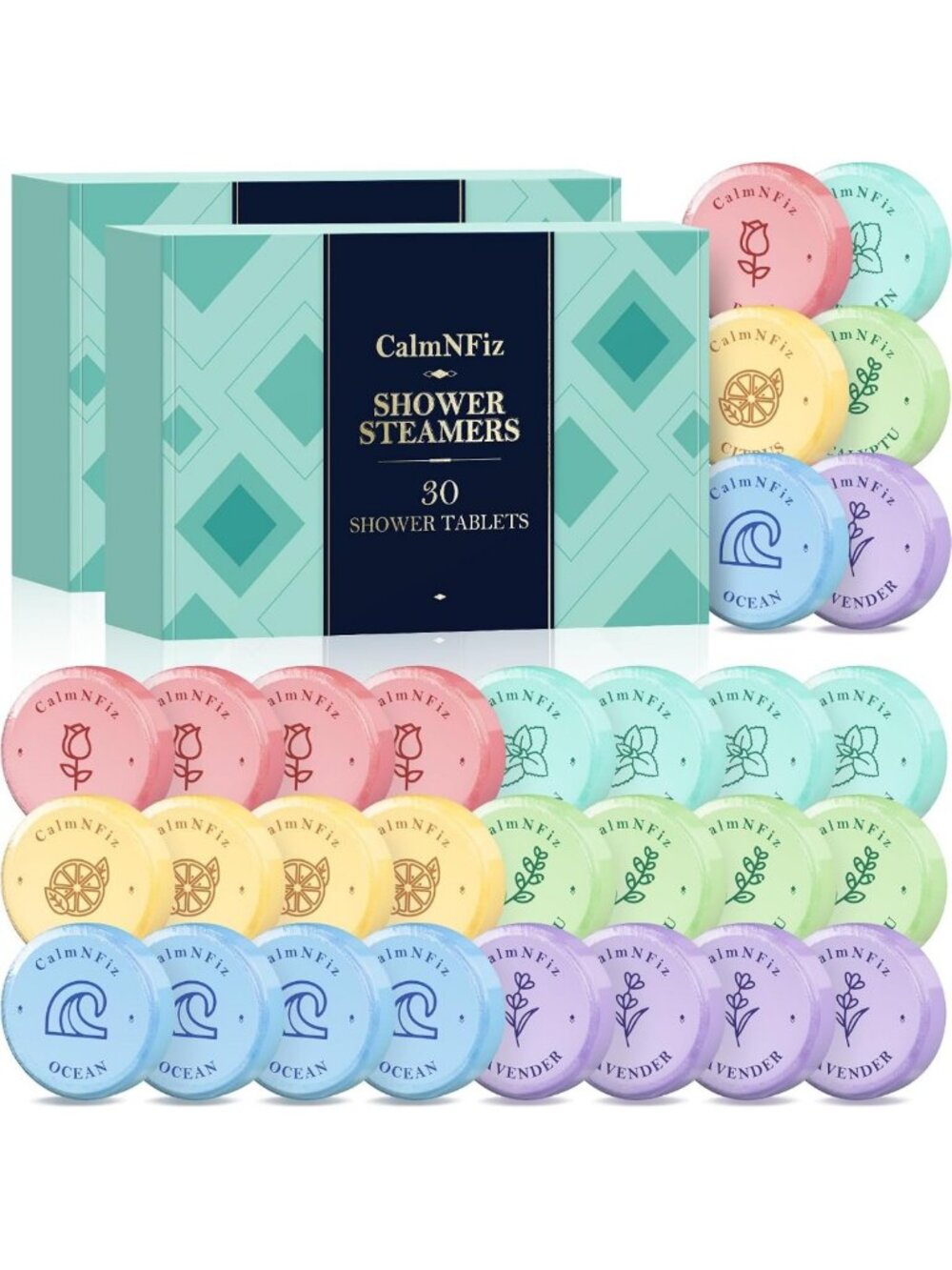 60 Pack Shower Steamers Gift Set - Aromatherapy Bath Bombs, Self-Care Gifts for
